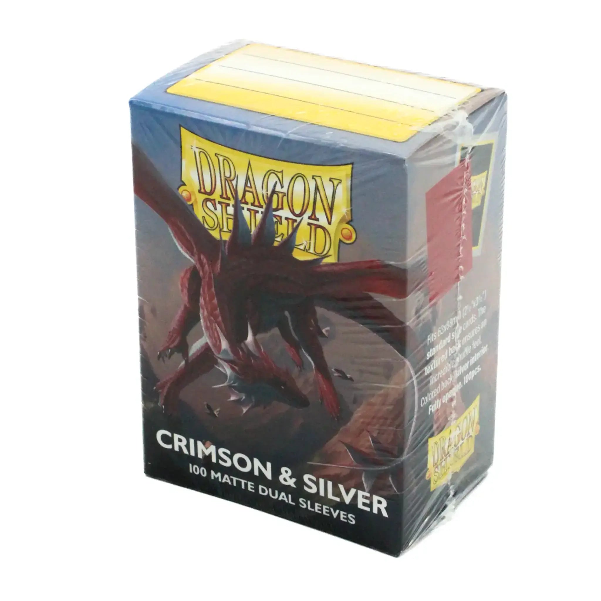 Dragon Shield Matte Dual Sleeves - Crimson&Silver (100 Sleeves) (Standardgröße)